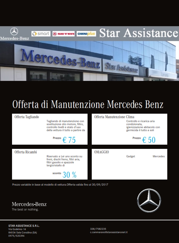 Offerta di Manutenzione Mercedes Benz